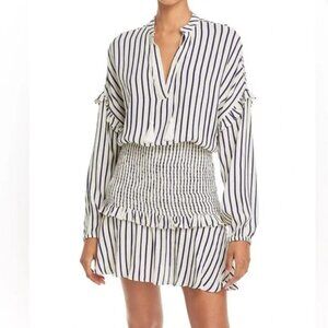 *NWT* Aqua Bloomingdale’s Exclusive Striped Smocked Dress Blue White Size XS